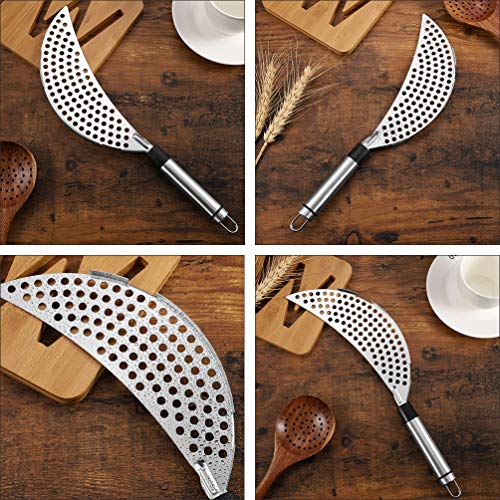 Hemoton 2 peças de coador de panela com alça de aço inoxidável crescente coador de panela para macar