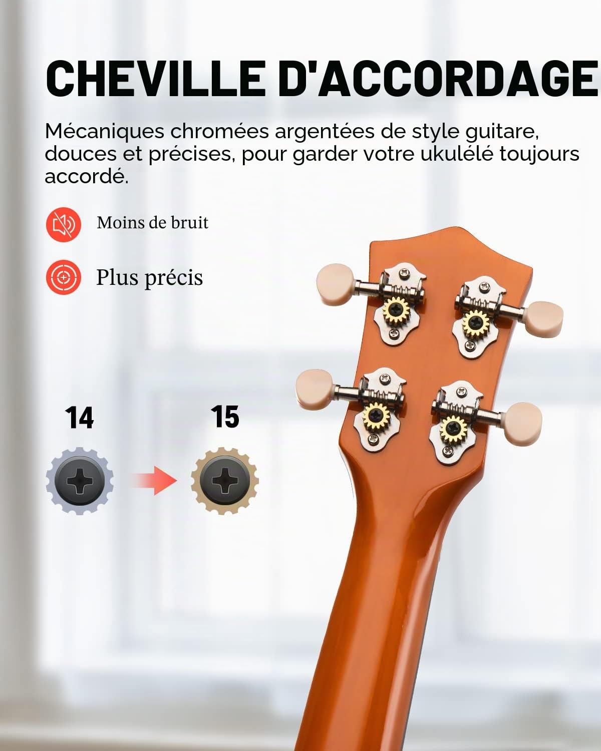 Donner Ukulélé pour Enfant Débutant Soprano Ukulélé Kit 21 pouces Adulte avec Sac Sangle Tuner, Online Leçon, Couleur Naturelle