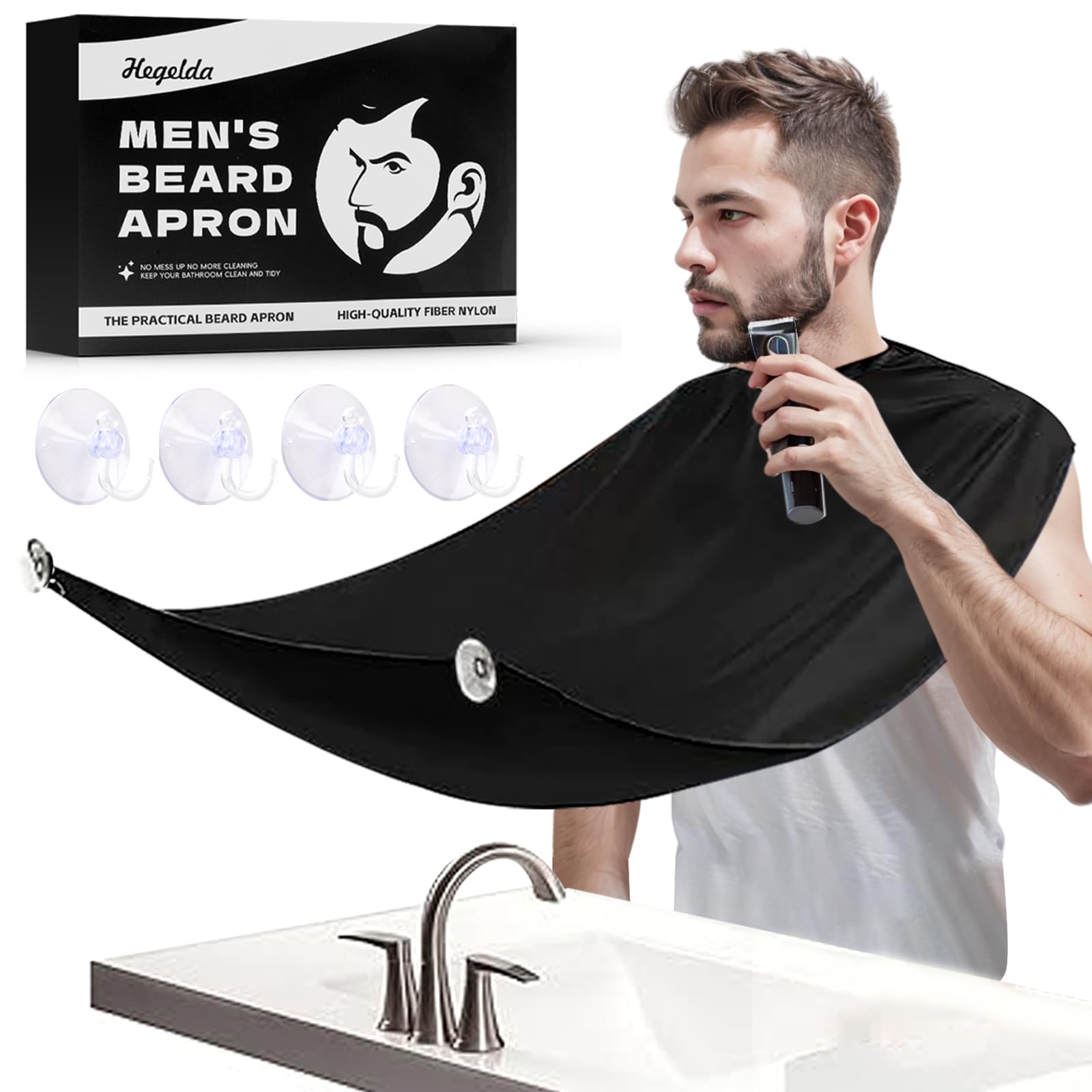 HEGELDA Beard Bib Beard Apron Gifts for Men Dad Christmas Gifts for Him Boyfriend Husband From Daughter Son