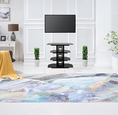 Miniatura 3 de TransDeco Soporte esquinero para audio y video, TV de 35", color negro