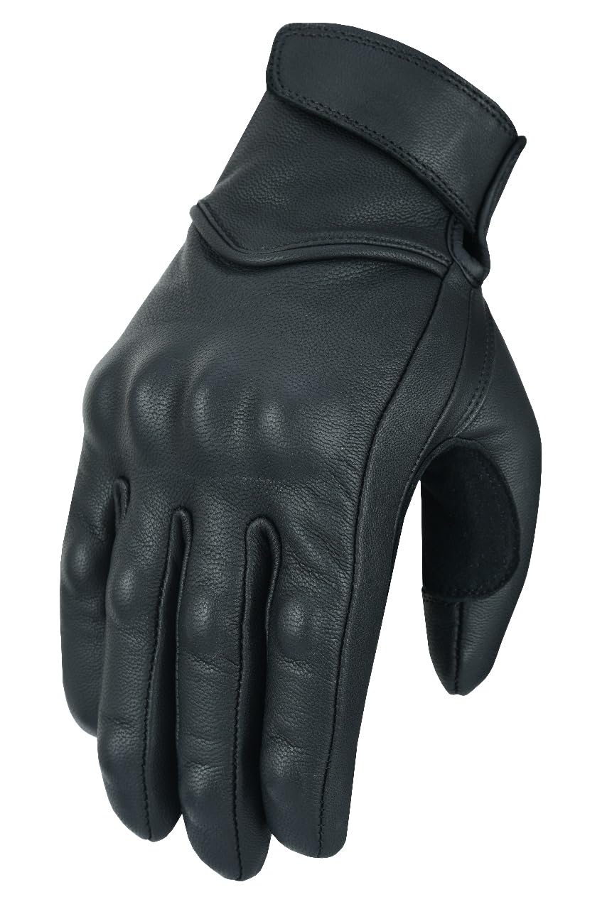 Men's Touch Screen Leather Motorcycle Biker Gloves