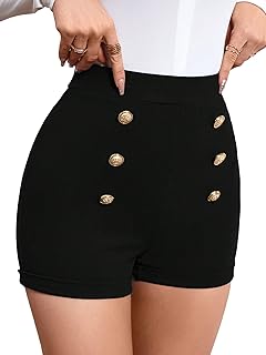 Women's Elegant High Waist Double Button Office Straight...