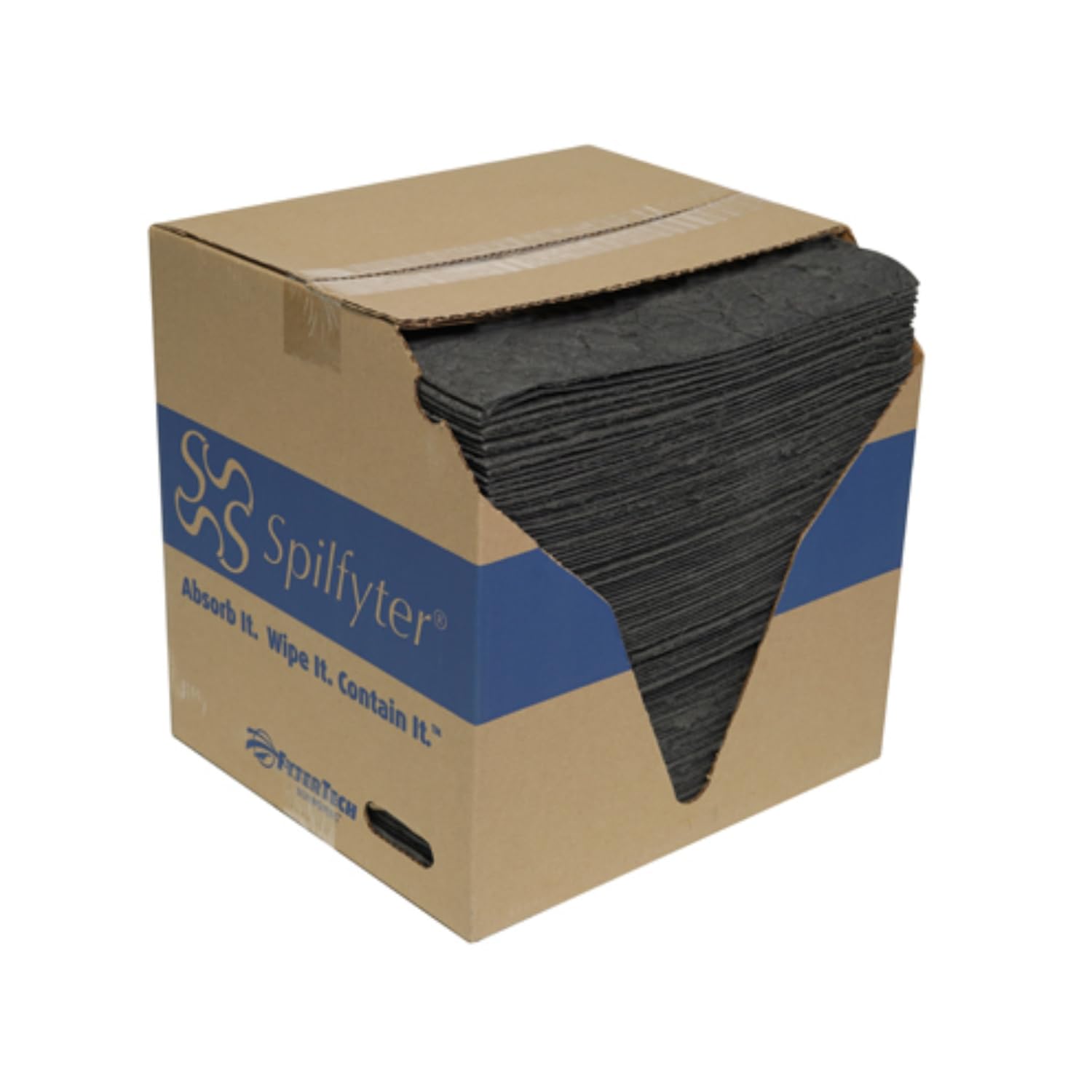 Spilfyter Premium Absorbent Pads - Universal Oils, Coolants, and Solvents Control, 27 Gal Absorbency, 16" x 18", 100 Pads per Box - DB-75