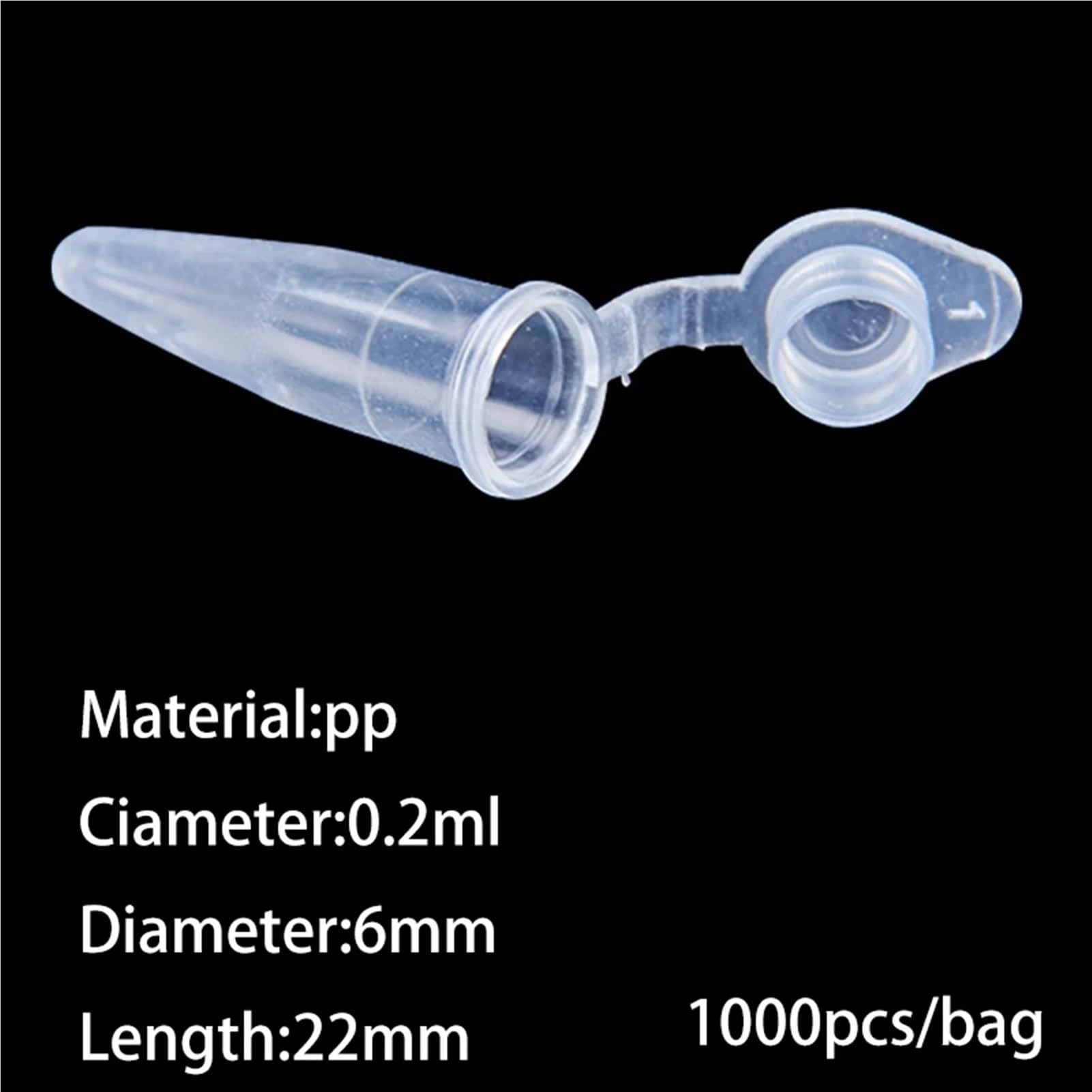 100 Stück/200 Stück/500 Stück/1000 Stück Labor 0,1/0,2/0,5/1,5/2/5/7/10/15 ml PCR/EP Reagenzröhrchen aus Kunststoff mit Gelenkkappe (10 ml, 200 Stück)
