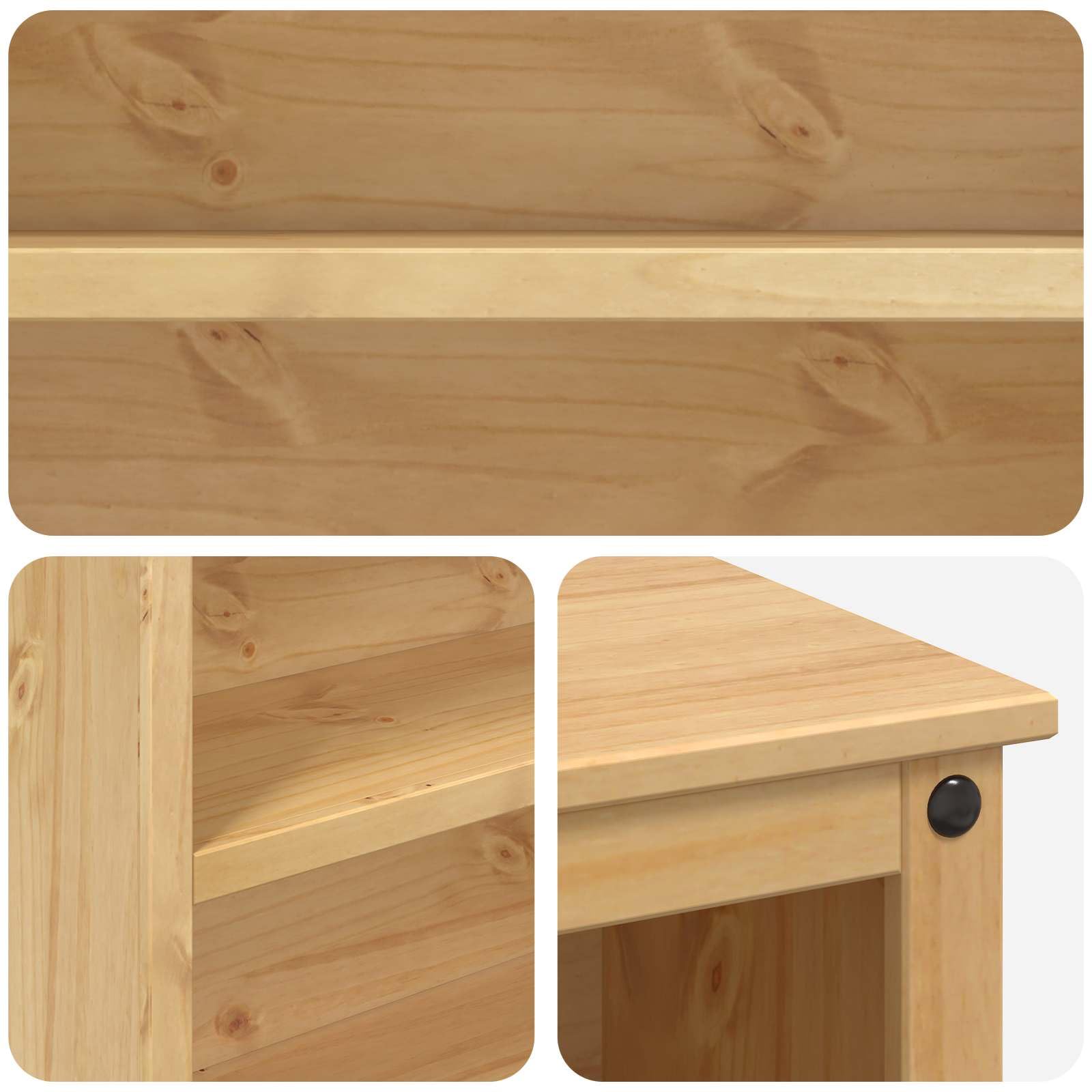Carro de cocina (2 unidades, madera de pino macizo, cera de miel)