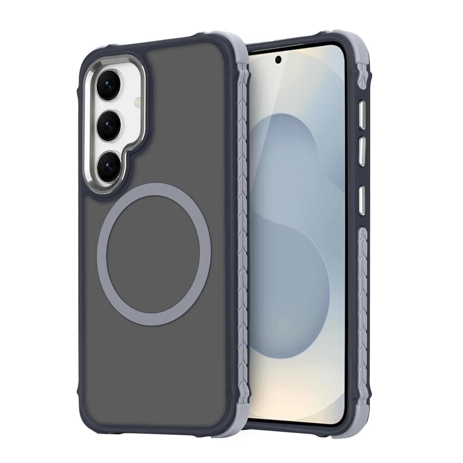 LLZ.COQUE Magnetic for Samsung Galaxy S25 Plus/S24 Plus Case, Compatible with Magsafe Bumper Protective Cover, Slim Shockproof Translucent Matte Men