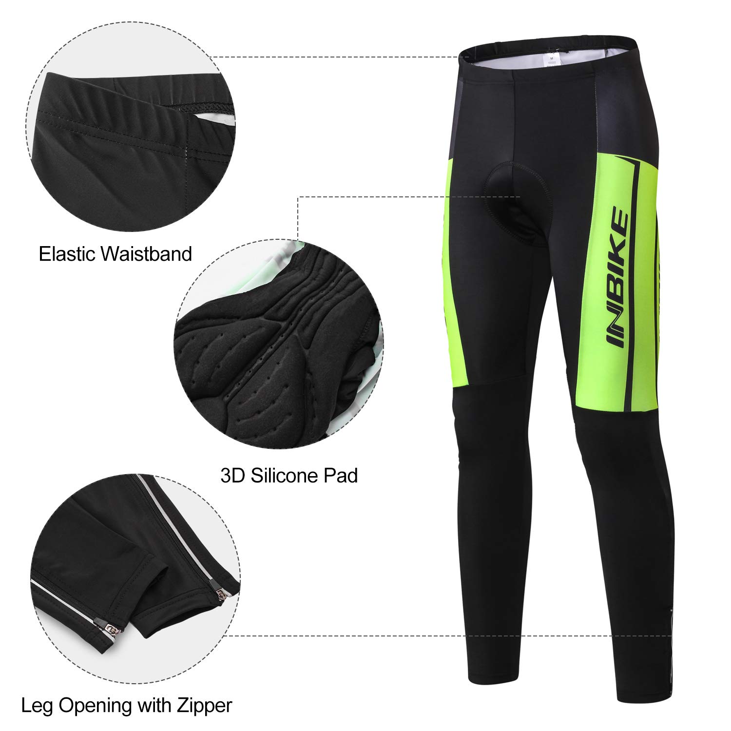 INBIKE Pantalon de Cyclisme Longue VTT Homme Femmes 3D rembourré Respirant séchage Rapide élastique antidérapant Pantalon de Cyclisme