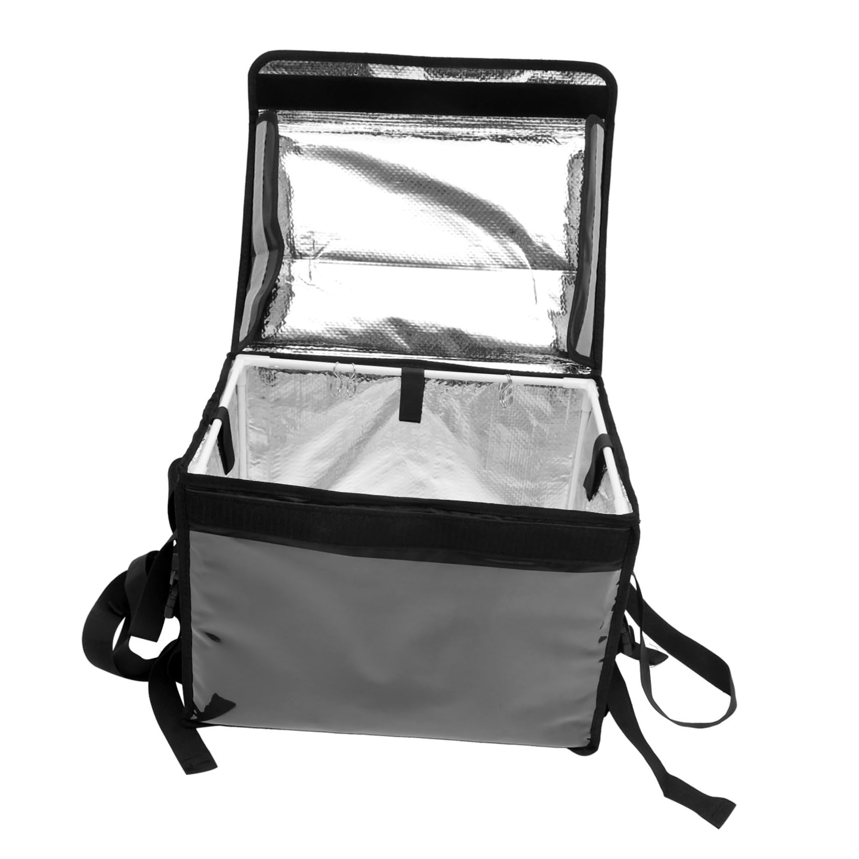 Caja de Conservación del Calor de 32l, Contenedor de Alimentos Aislado de Nailon Negro, Portátil y Ligero para Reparto y Compras