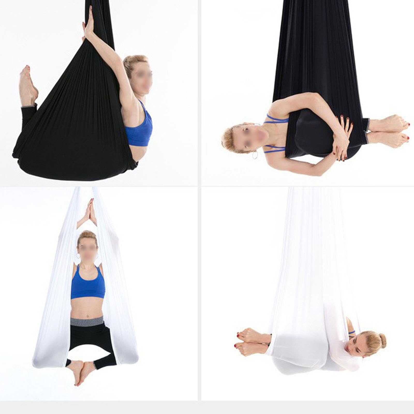 Aerial Yogatuch,Hängematten für Drinnen und Draußen,Aerial-Yoga-Schaukeln,Komplett mit Sämtlichem Zubehör(Size:400x280cm,Color:H)