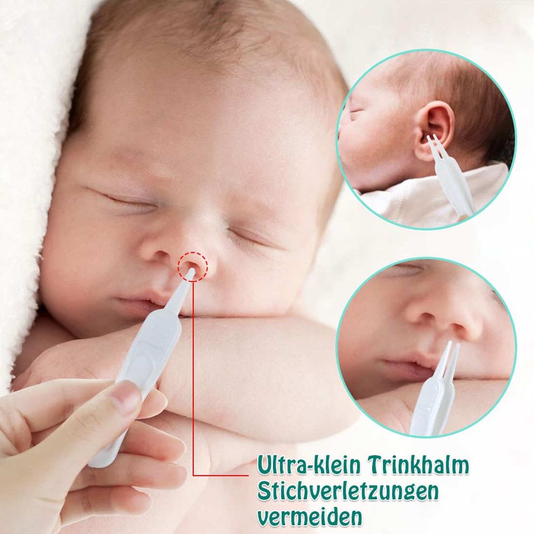 WeddHuis 5 Pcs Sécurité pour Bébé Brucelles, Pince à épiler pour Bébé, Pince à épiler pour Nettoyer, Douce et Sûre