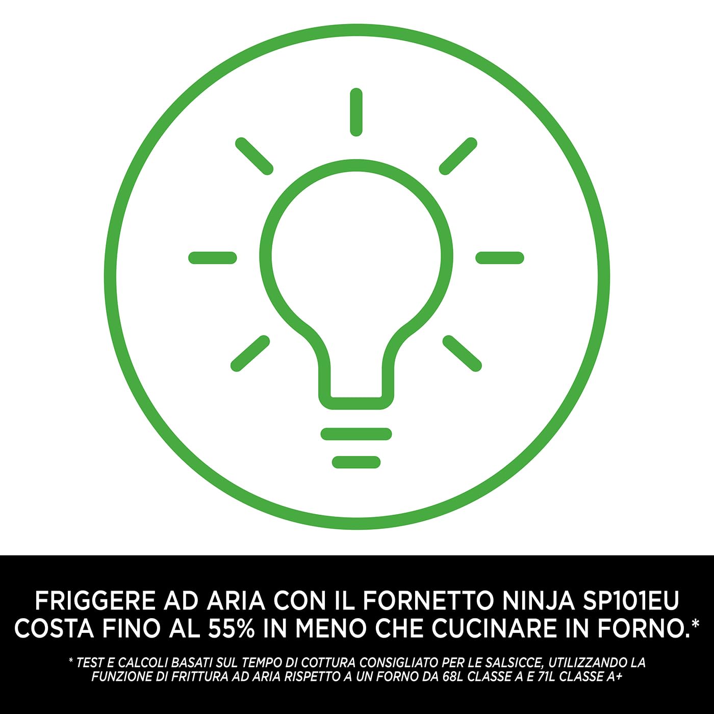 Ninja Foodi Forno Multifunzione 8 in 1, Fornetto Elettrico Portatile, 8 Funzioni, Friggere ad Aria, Arrostire, Grigliare, Argento/Nero, SP101EU