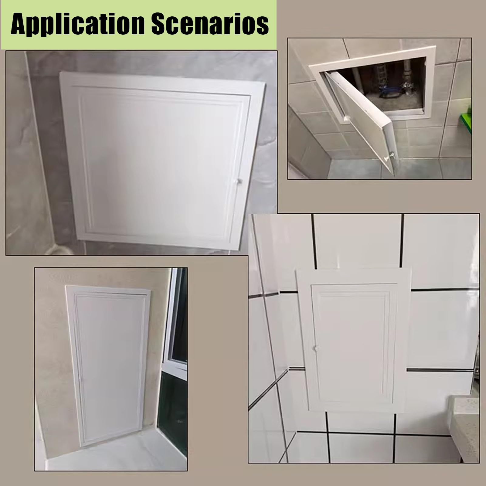 Panel de Acceso Blanco para Fontanería y Altillos (6x6", 7x7", 8x8"), Puerta de Armario de Apertura por Tracción, Caja de Acceso para Almacenamiento en La Cocina(23x23in/58.4x58.4cm)