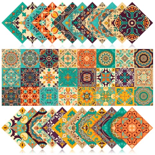 Terrablossom 24 PCS Peel and Stick PVC Tile Stickers Waterproof Removable