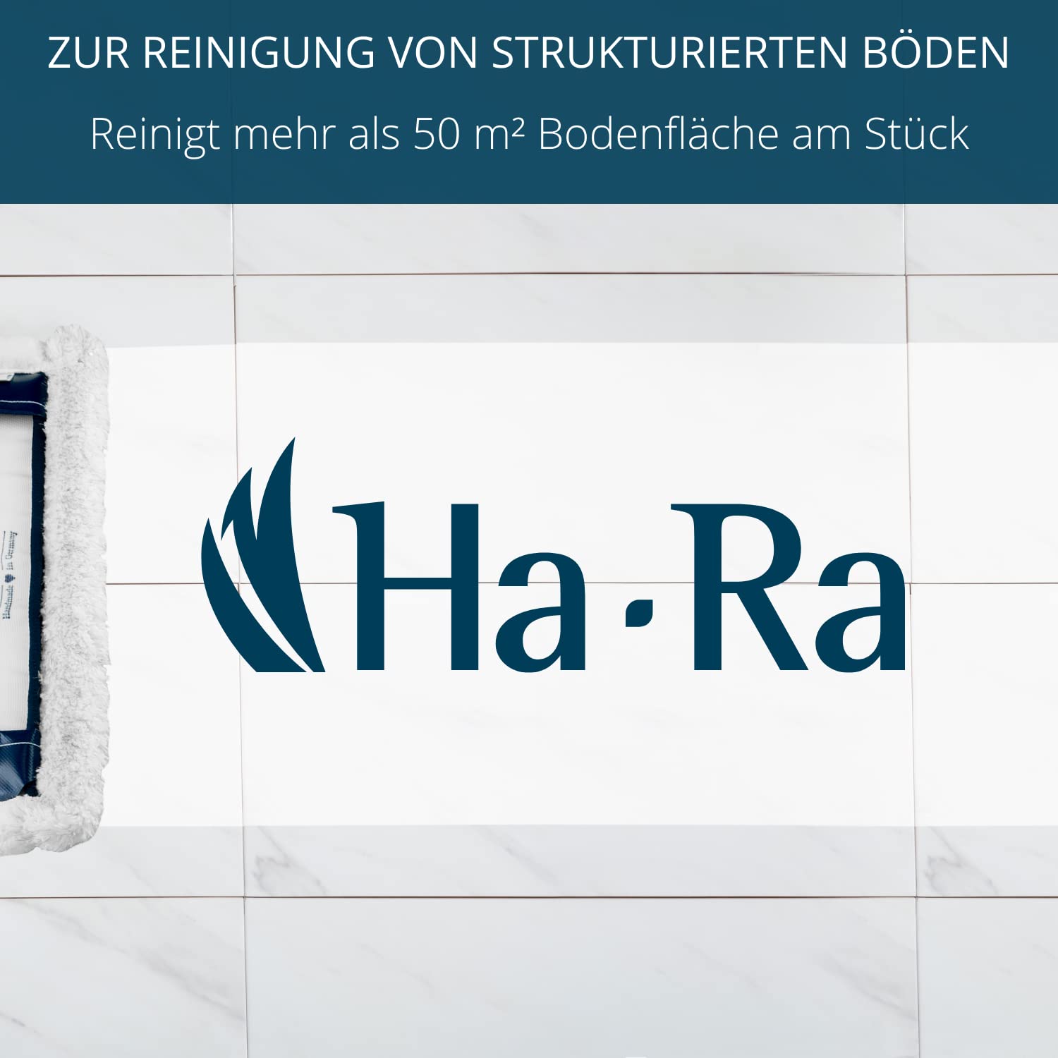 Ha-Ra Set Bodenexpress 42 cm aus Edelstahl & Boden-Faser Nano Gold Soft I robuster Boden-Wischer zur Reinigung für Böden & Wände I wendiger Wischmop mit rutschfestem Griff & teilbarem Stiel