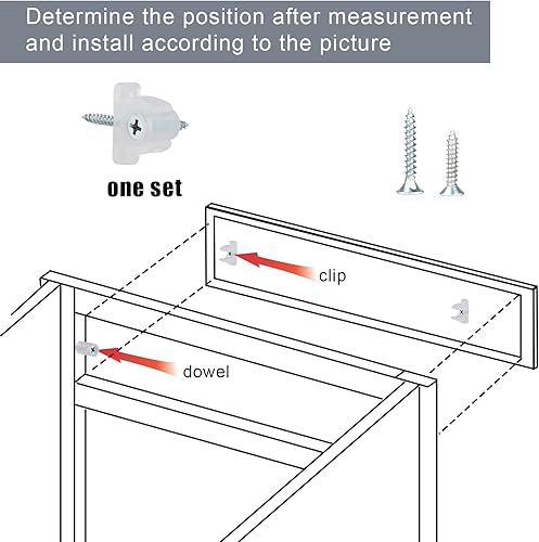 Miniatura 3 de Paquete de 10 clips falsos para gabinete delantero, con tornillos acrílicos falsos clips de cajón de gabinete para frentes de cocina, cajones de