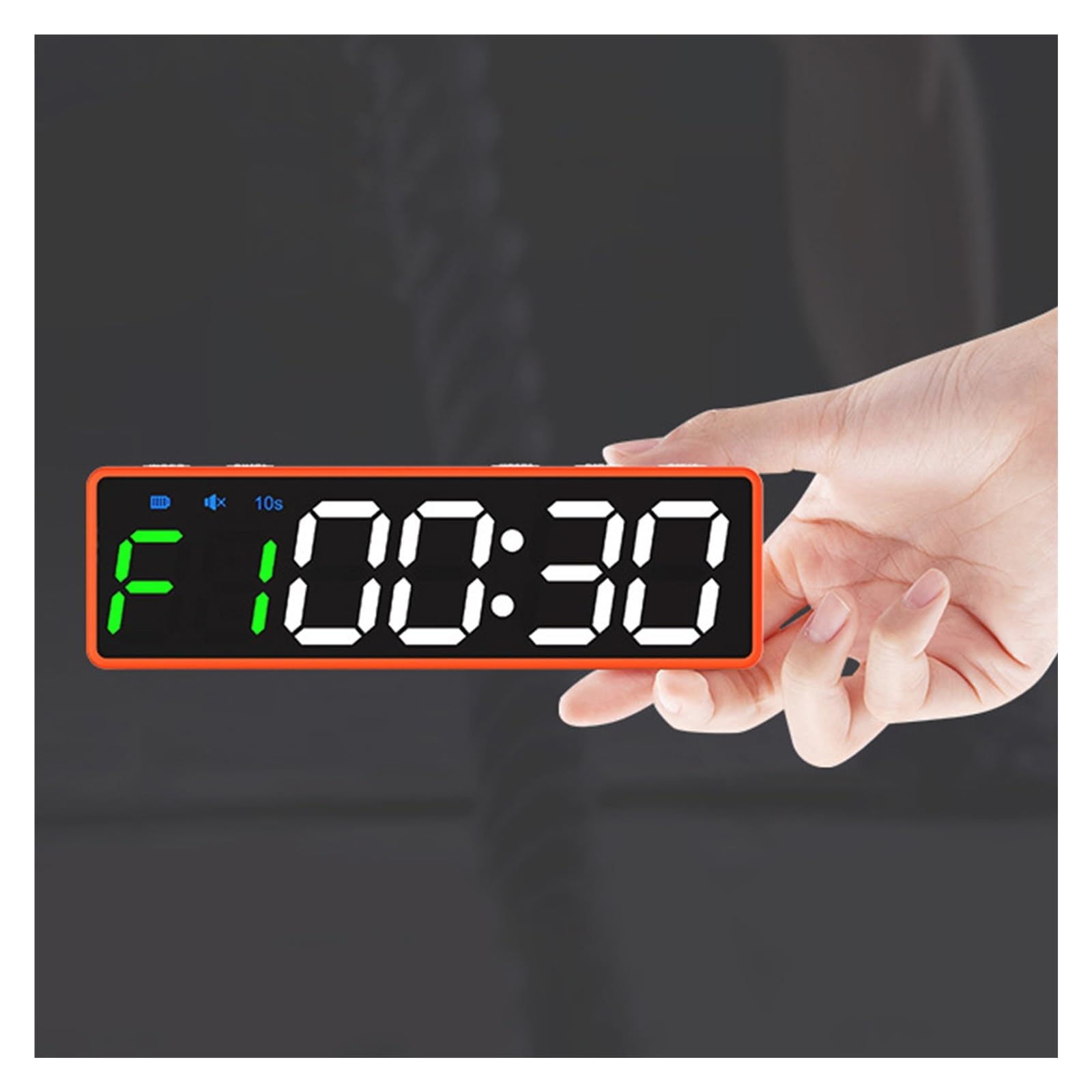 Countdown Timer, Mini timer da palestra portatile, timer a intervalli LED magnetico, orologio timer for fitness, timer fitness ricaricabile tite USB for palestra, gara domestico(Oranje)