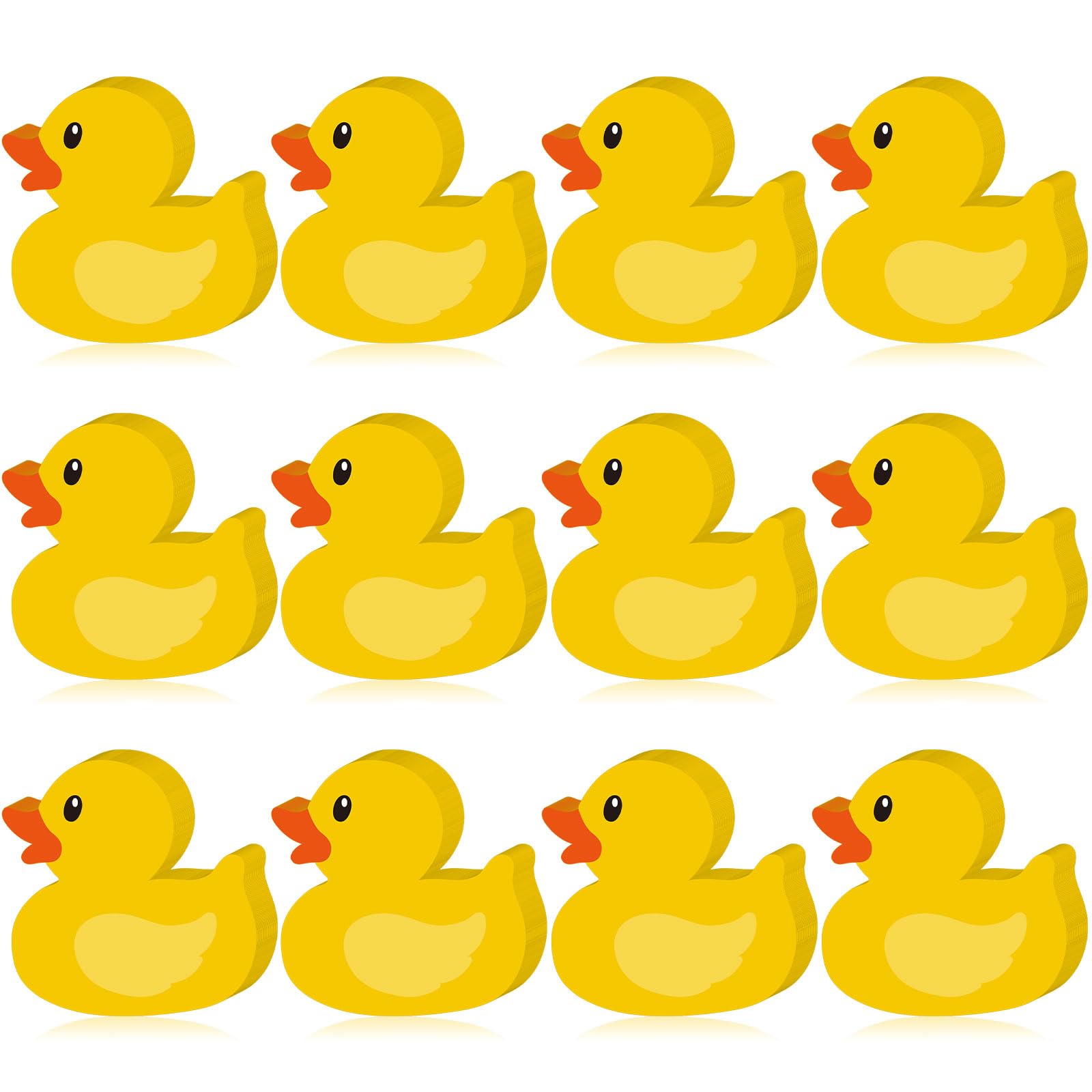 12 notas adhesivas de goma con forma de pato amarillo, bloc de notas extraíble para decoración de regreso a clases, hogar, aula, oficina, fiesta