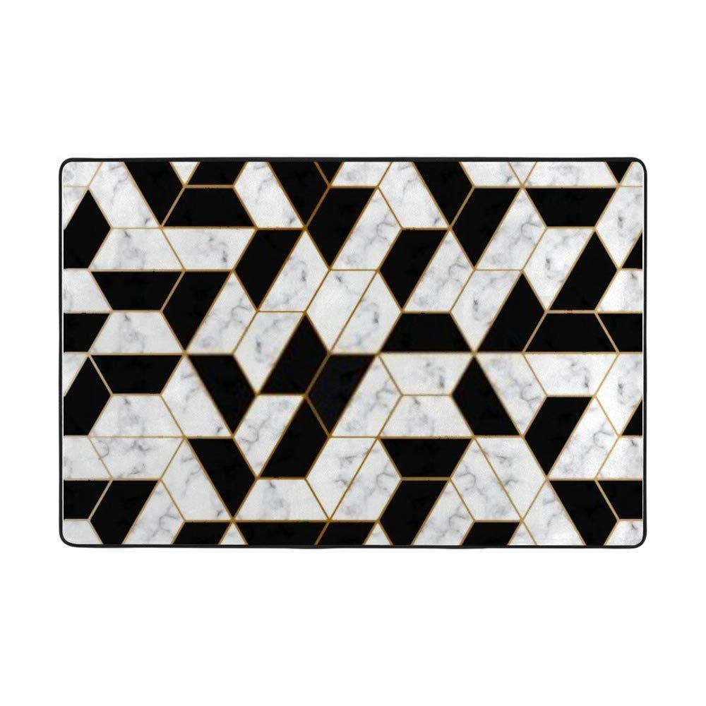 Tapis de sol en velours corail lavable et anti-plis texture marbre