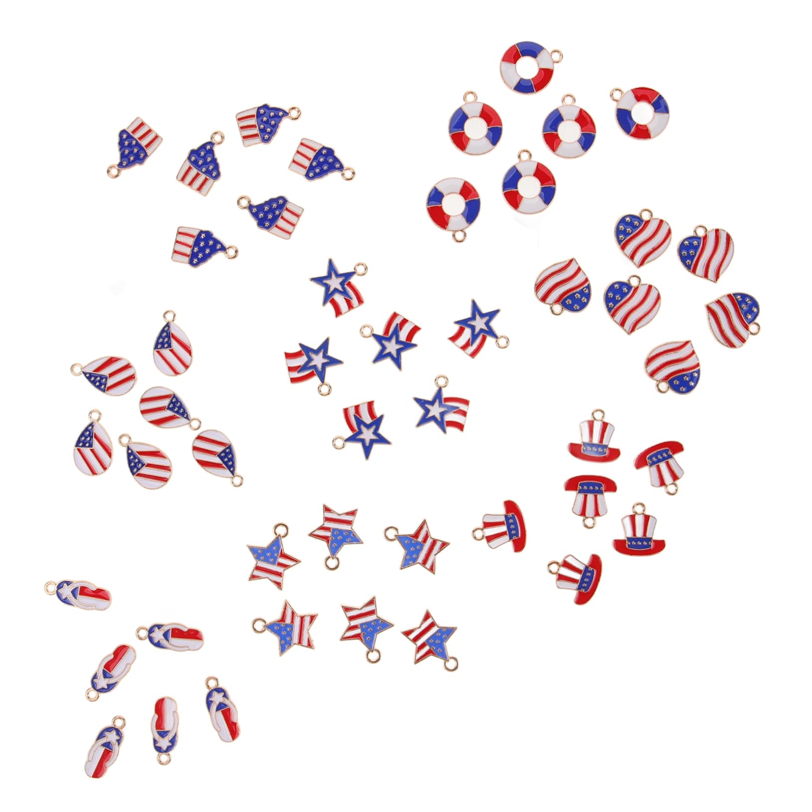 TEHAUX 240piezas American Flag Charms Para Joyería Colgantes Accesorios Creativos Para Pendientes Pulseras y Collares