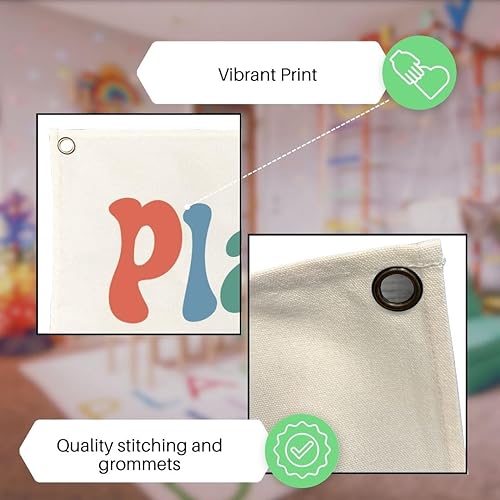 Miniatura 4 de Decoración de pared para sala de juegos para niños, cartel de lona para sala de juegos para niños pequeños