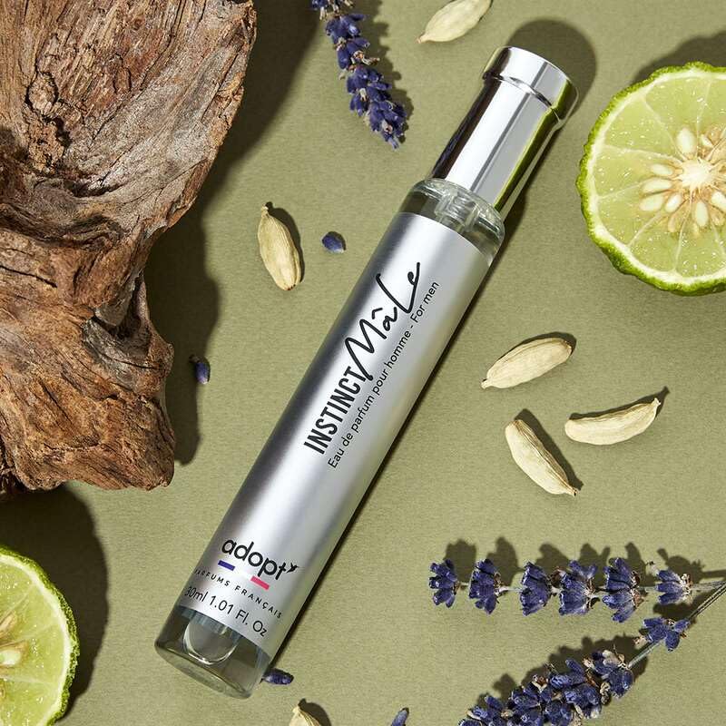 adopt INSTINCT MALE, 30 ml Eau de Parfum para hombre | Fragancia fresca y picante para hombre con bergamota, lavanda, cardamomo y pachulí | Masculino, seguro y elegante