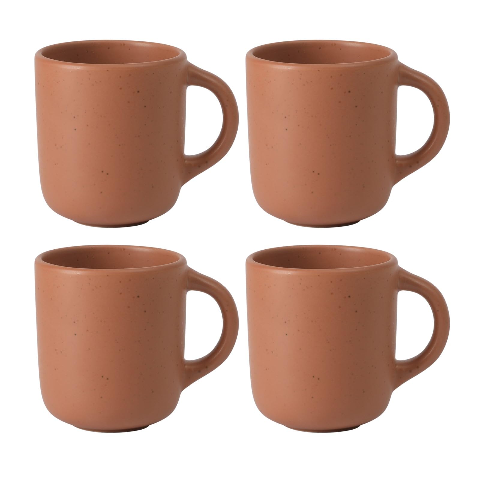 Two Time Oprah's Favorite Things Winner - Corsica Clay 4-Piece Mug Set – Burnt Apricot Terracotta Stoneware Coffee & Tea Cups, Durable Ceramic Drinkware