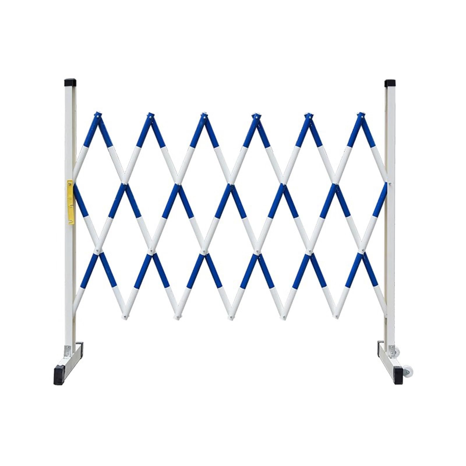 Genérico Barrera metálica Plegable Extensible y Ajustable de 500 cm - Valla de Seguridad portátil para Exteriores, Ideal para Obras de construcción y Control de multitudes.