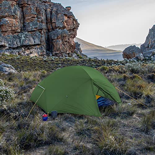 Naturehike Mongar Tenda da Campeggio 3 Stagioni 2 posti Tenda Ultraleggera Silicone 20D Escursioni e Campeggio (210T Verde Foresta)