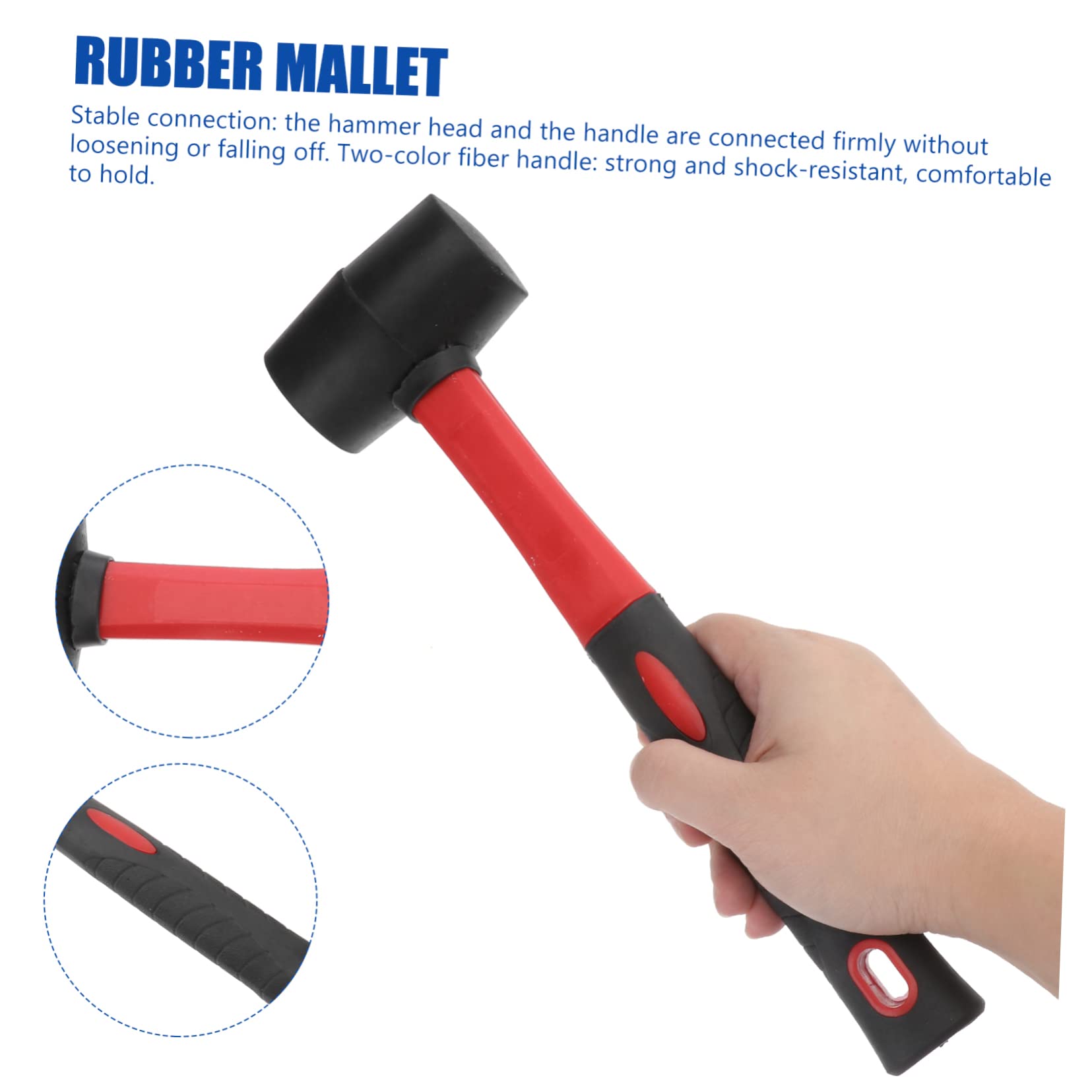 Martillo de Goma Antideslizante de 24 Oz Mango de Tpr Resistente a Impactos para Instalación de Pisos y Trabajos de Joyería