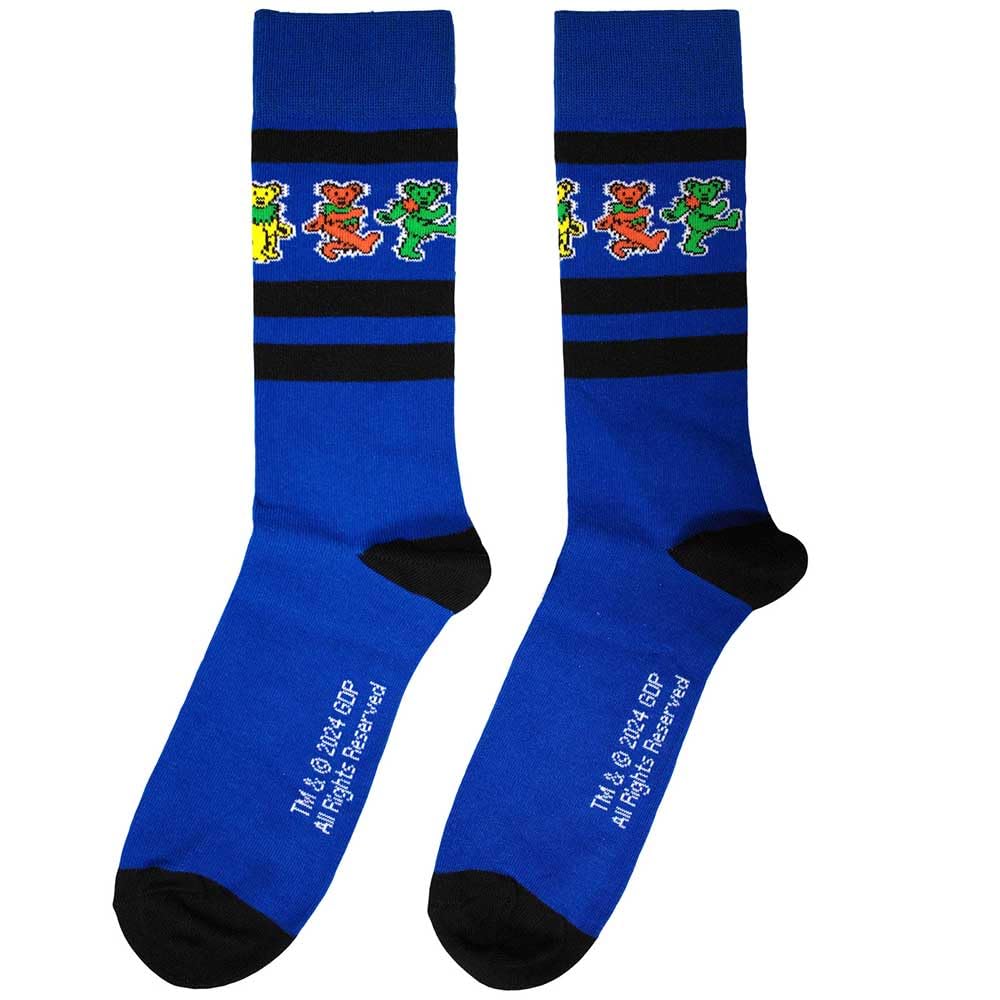 Rock Off officially licensed products Grateful Dead Dancing Bears Stripe Ankle Socks Size One Size