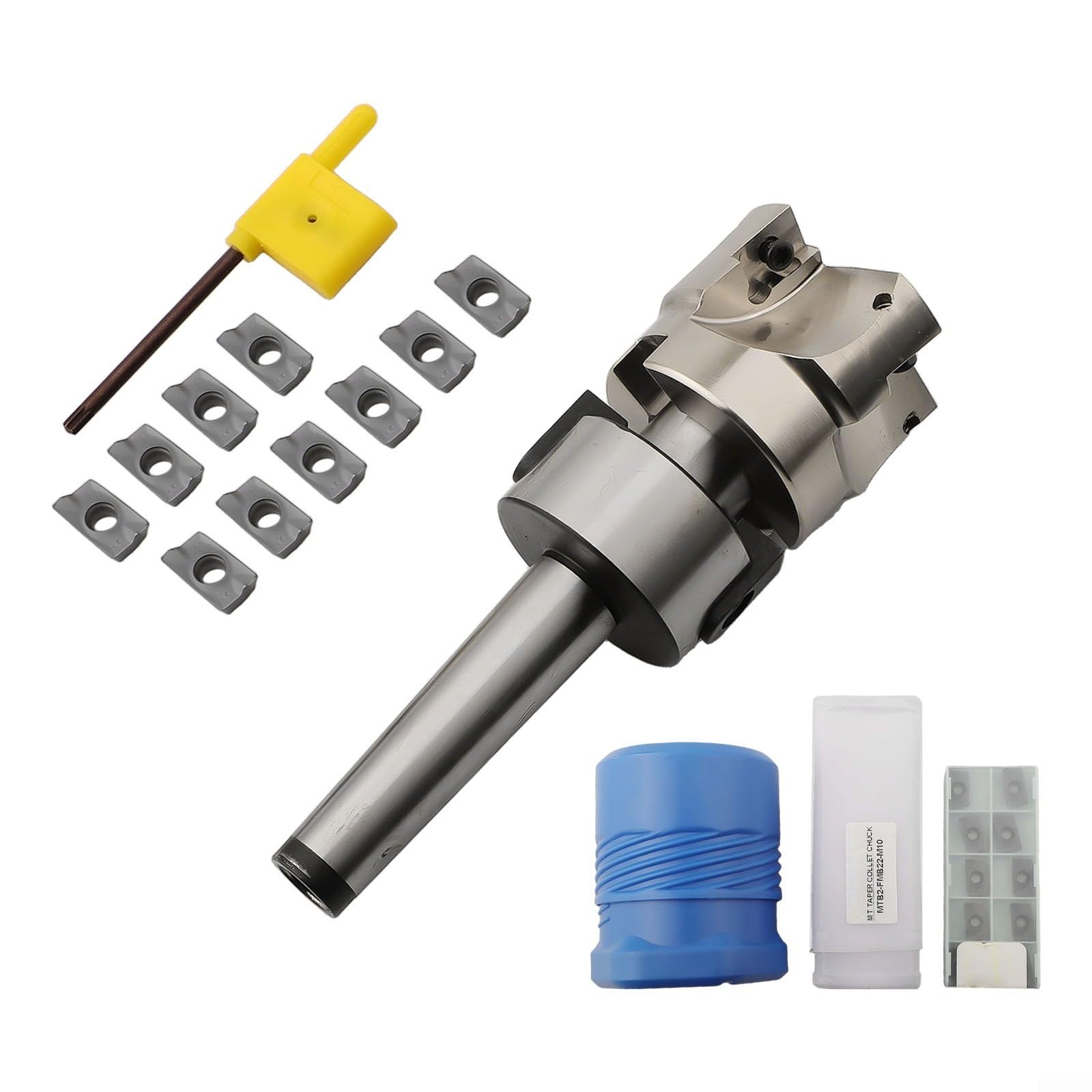 Fraise à surfacer MT2 M10 Tige 400R 50 mm Inserts en carbure APMT1604 pour machine CNC Traitement des métaux Support d'outils