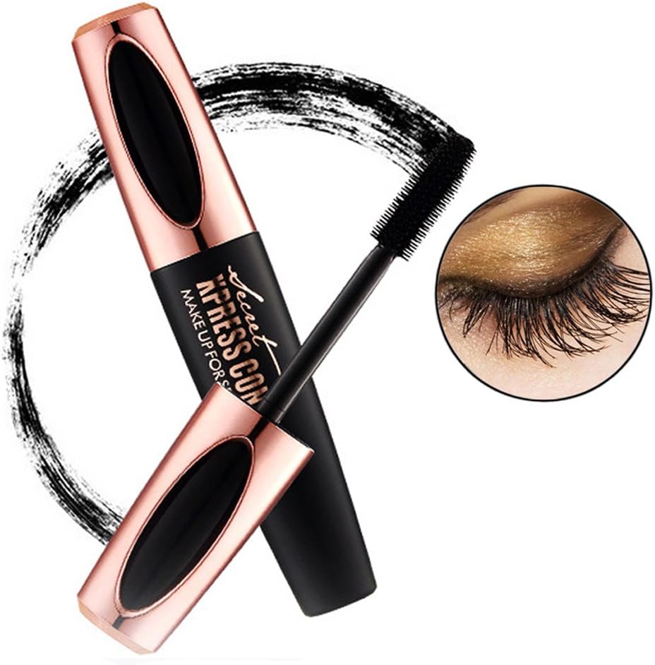 Turelifes 4D Silk Fiber Lash Mascara Make a Curl, Thick & Long Eyelash Waterproof and Smudge-proof Eyes Makeup Black (MACFEE)