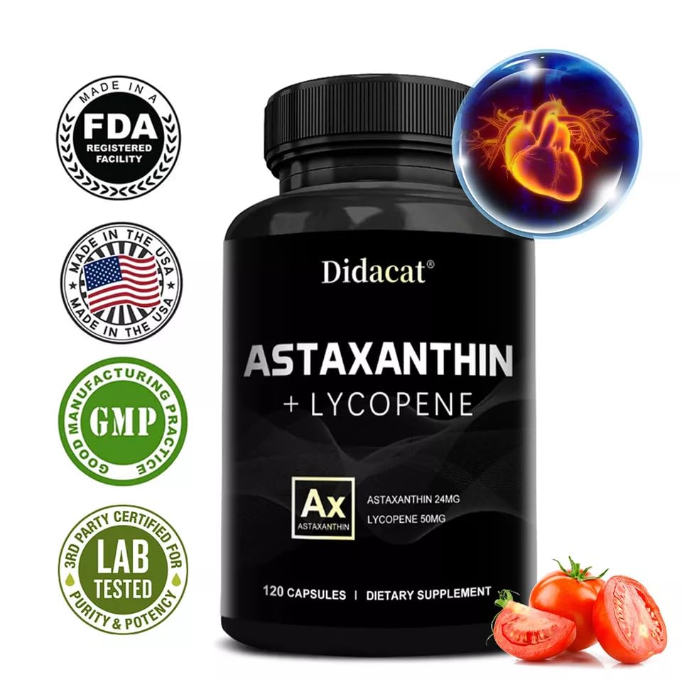 Astaxanthine puissant antioxydant soutien 24mg soutien santé cardiovasculaire