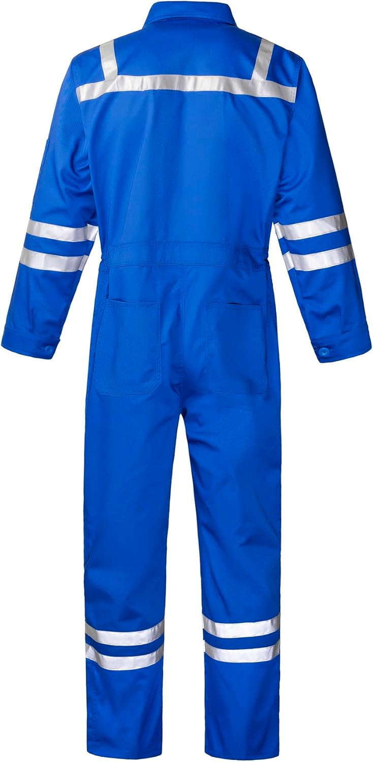 Men's Work Coverall High Visibility Overalls Mechanics Coveralls Workwear Jumpsuit with Multi Pockets - Image 2