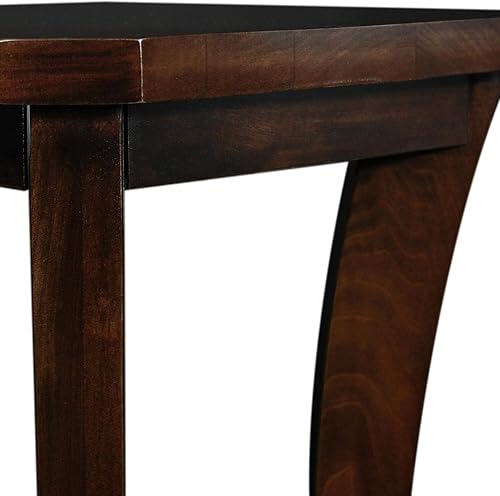 Miniatura 7 de Boa Mesa auxiliar estrecha de madera maciza con estante, marrón cereza chocolate, perfecta para salas de estar, dormitorios y espacios pequeños -