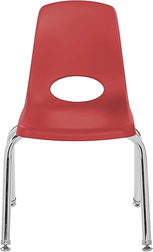 Miniatura 608 de Factory Direct Partners 10355-BL Silla escolar apilable de 10 pulgadas, asiento apilable para estudiantes con patas de acero cromado y rodamientos
