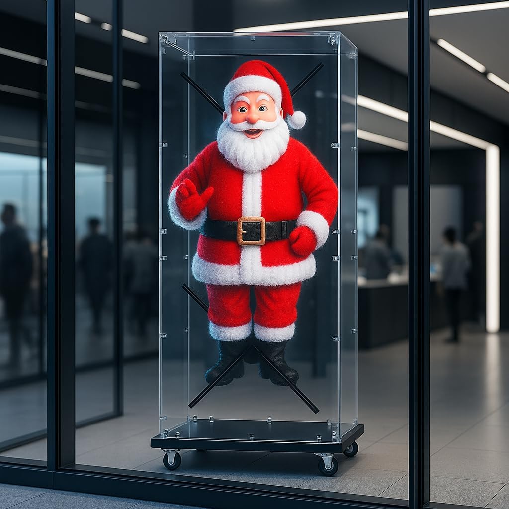 3DHologramFan Protective Cover For 18–22 Inch Models, High-Transparency Acrylic Display Case For Storefront And Exhibition, Dustproof And Impact-Resistant Commercial Display Fans Not Included