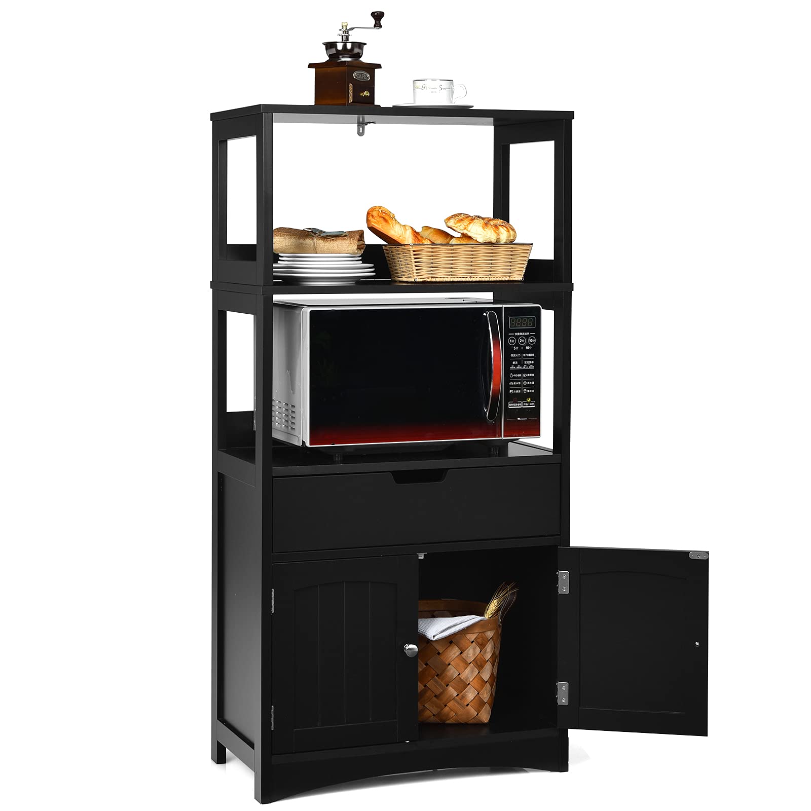 Buy CASART Storage Bathroom Wooden Floor Cupboard with2 Open