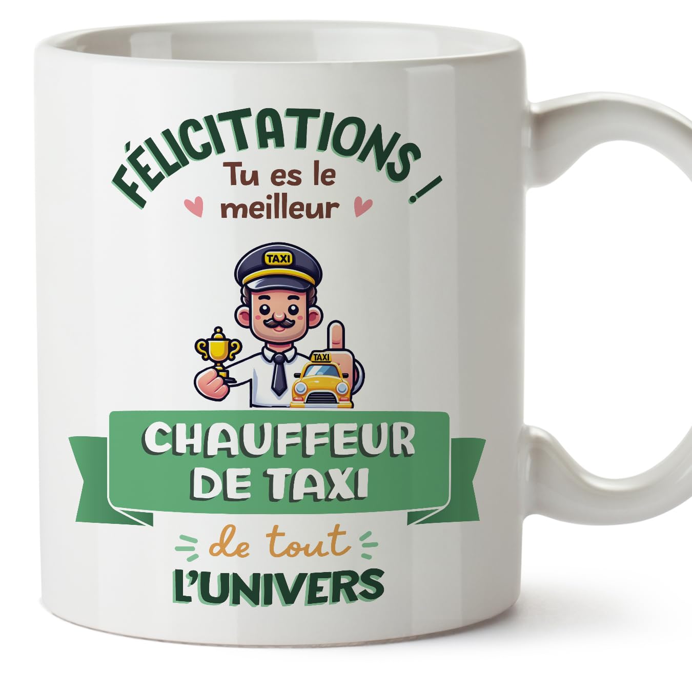 MUGFFINS Taxi Driver Man Mug - in French - Meilleur Univers Trophée - Funny Gift for Colleagues - Ceramic 11oz Mug — image 1