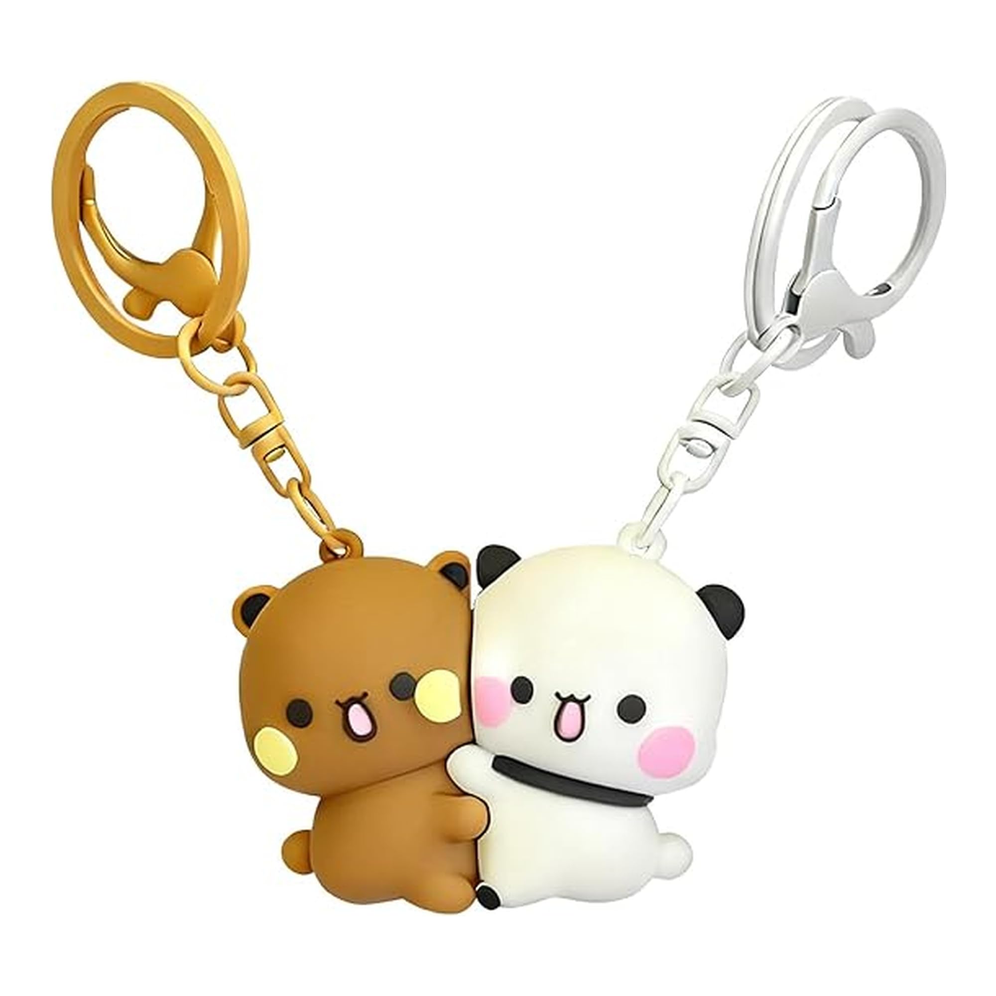 Bubu Dudu Magnetic Couple Keychain for Boyfriend Girlfriend – Cute Bubu Dudu Keychain Cartoon Silicone Matching Keys for Couples | Bubu and Dudu Keychain Romantic Gift for Lovers, Friends, Anniversary-image-3