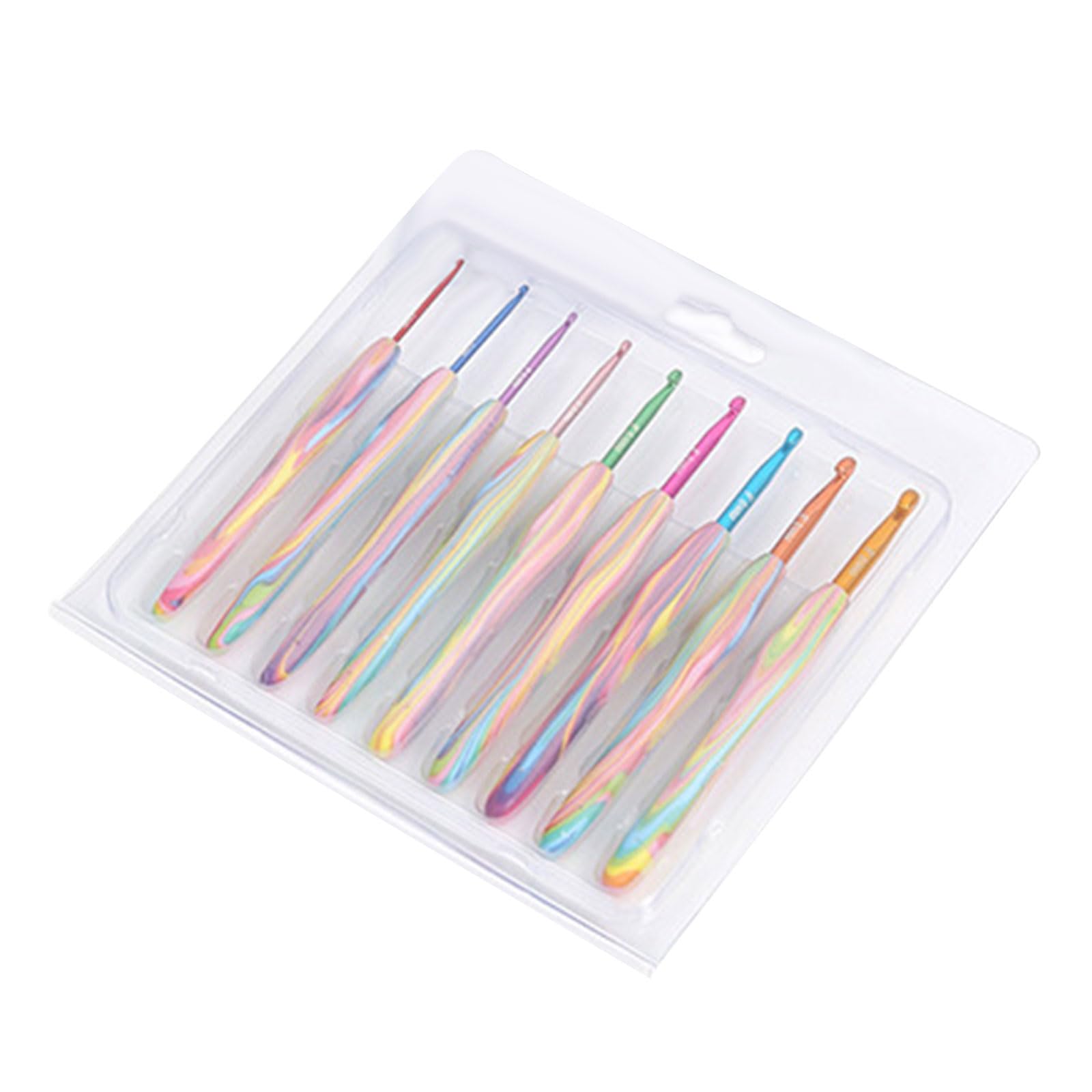 Elnwnnkc 9Pcs Ergonomic Crochet Hook for Beginner Experienced Hobbyist 2mm-6mm Ergonomic Crochet Needle for Sweater Scarf Hat Soft Handle
