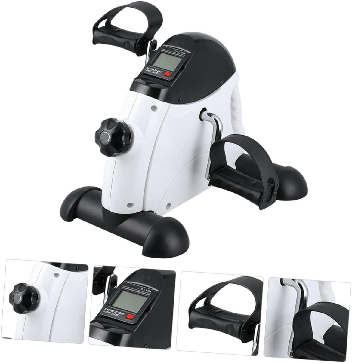 Mini Pedal Stepper Exercise Machine for Legs and Arms Compact Plastic Fitness Bike Adjustable Resistance for Home and Office Use