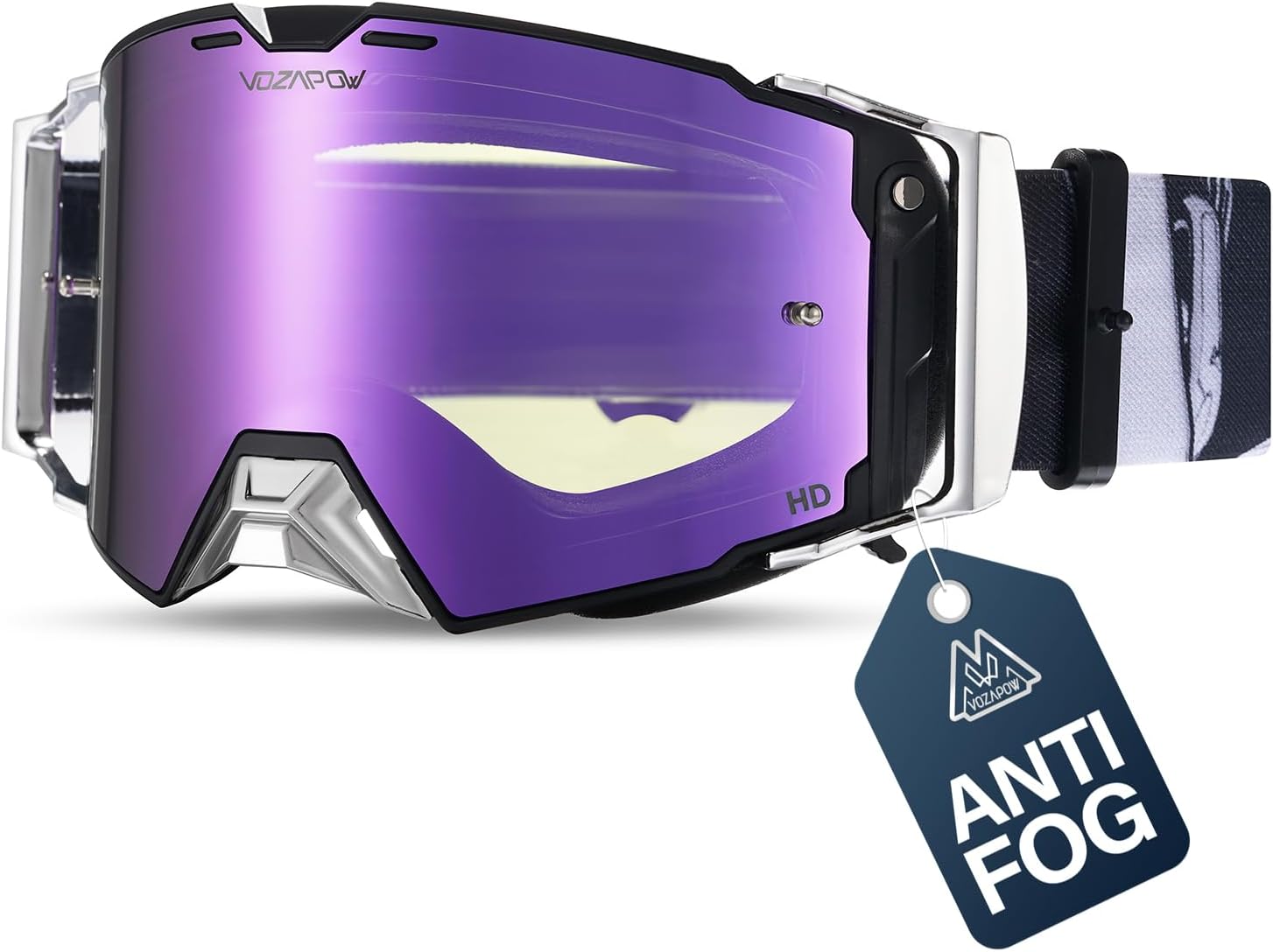 Dirt Bike Goggles Over Glasses Anti-Fog, Motorcycle Protective Eyewear Motocross Goggles for Men Women