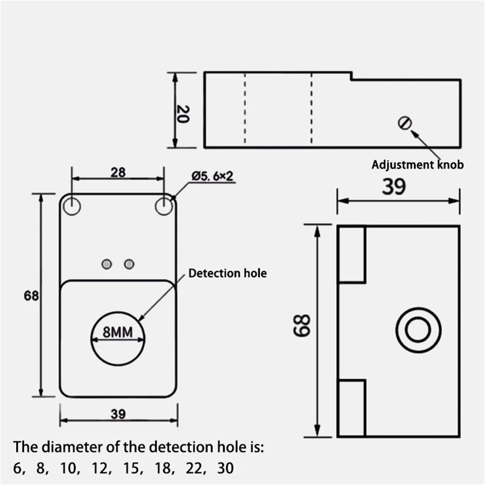 Ring-Näherungsschaltersensor 12–24 VDC IP67 wasserdicht Induktiver Typ Erkennt die Metallanzahl NPN oder PNP