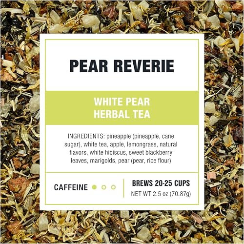 Image of Tiesta Tea - Pear Reverie Tea, Loose Leaf, White Pear Herbal Tea, Premium Low Caffeine Tea Blend, Make Hot or Iced & Up to 25 Cups, 2.5 oz Resealable Pouch