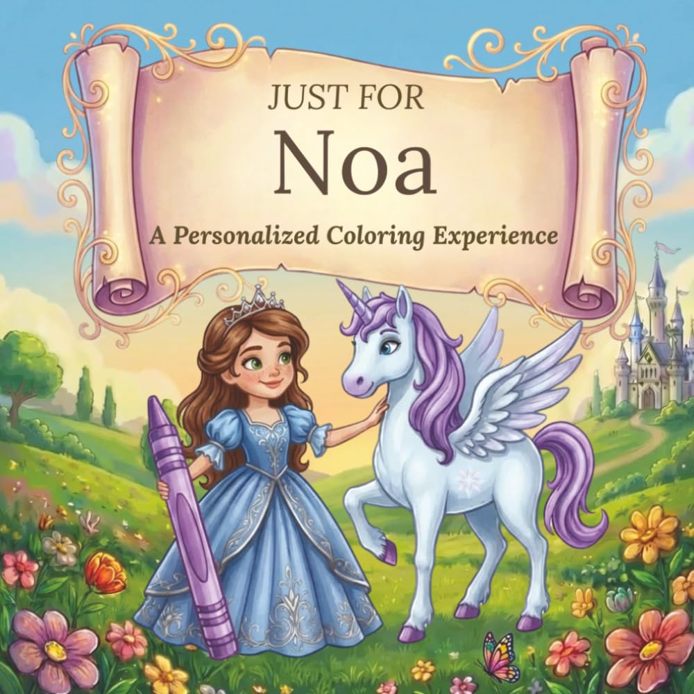 Just for Noa: A Personalized Coloring Experience: 50 total coloring pages | 28 coloring pages featuring Noa’s name | 22 coloring pages themed for girls (Personalized Coloring Book Series)