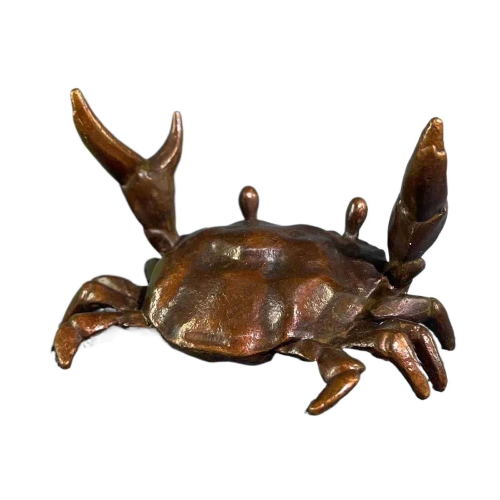 NGDFGR Black Handmade Creative Copper Realistic Crab Figurine, Brass Marine Animal Statue Sculpture Office Home Study Desk Garden Bonsai Car Decoration