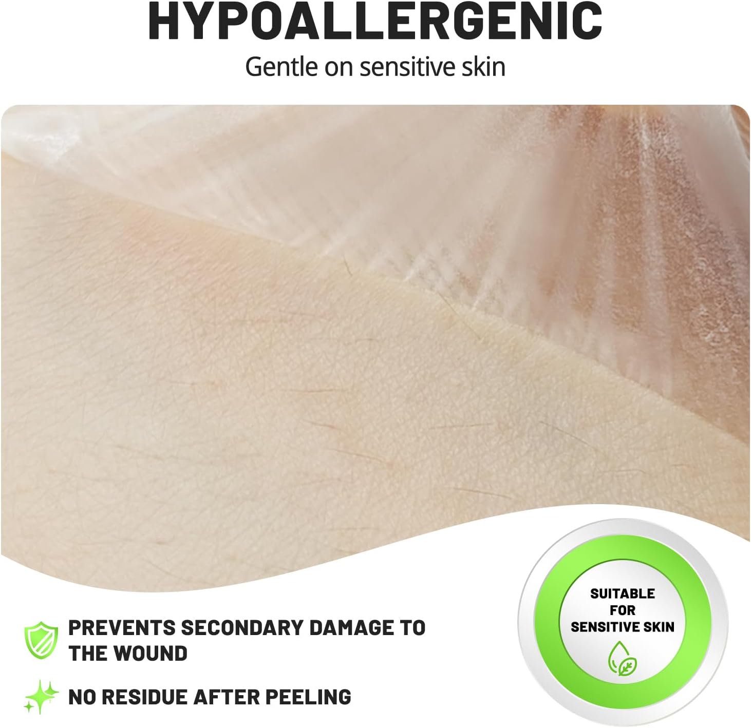 Transparent Film Dressing 2.3x2.7 inch 50 Packs Waterproof Clear Bandages for Swimming, Showering, Post Surgical, IV Shield, Tattoo Aftercare Bandages Shower Shield Wound Cover - Image 4