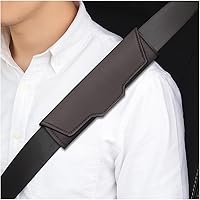 ANFTDCO 2PCS Universal Car Seat Belt Covers - Soft Breathable Ultra-Fiber Leather Shoulder Pads for SUV Sedan Van (Brown)