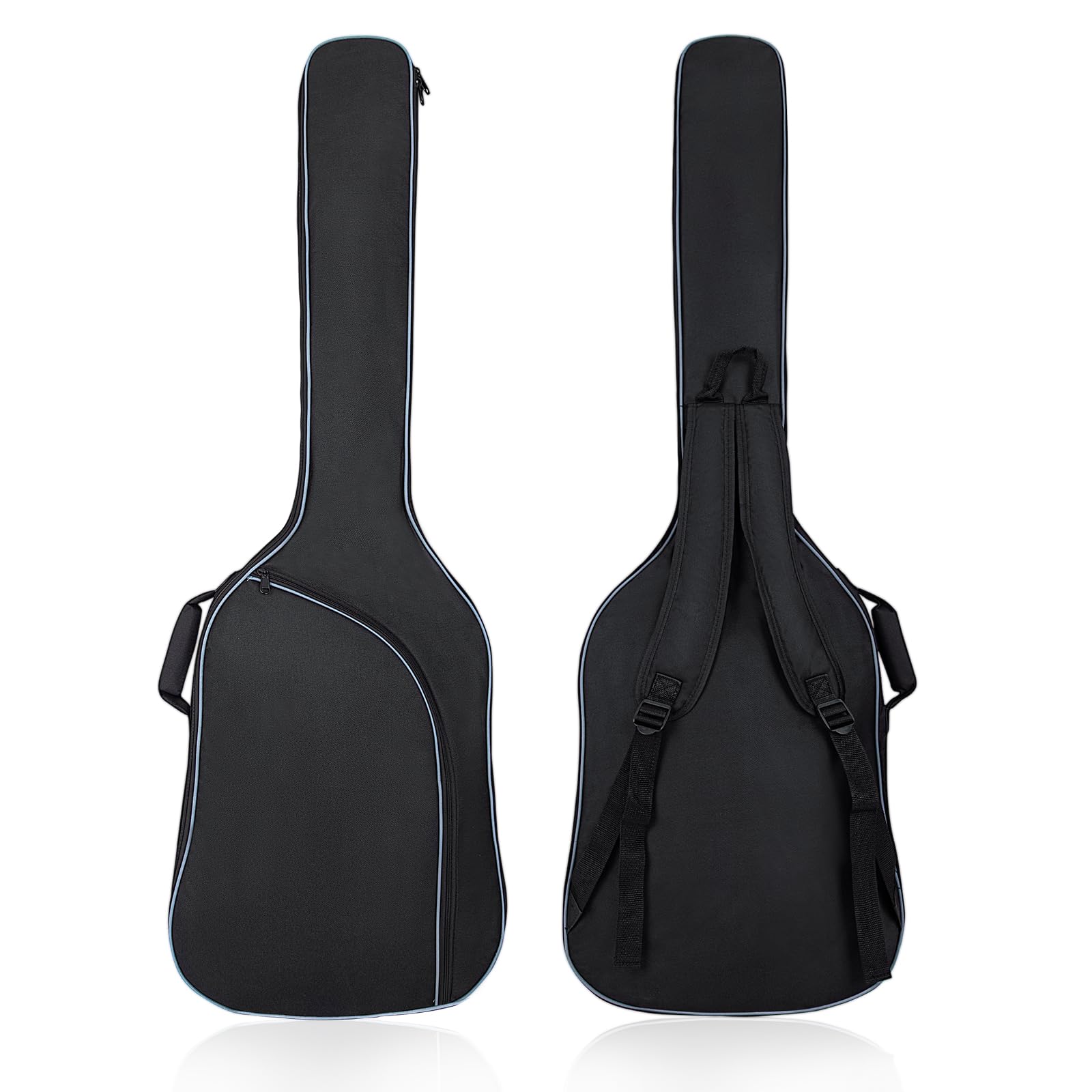 Custodia per Chitarra Basso Custodia di Trasporto per Chitarra Basso 0,38 Pollice Impermeabile Imbottitura Spessa Zaino Borsa Morbida per Basso Elettrico, Bass Guitar Bag-Black Pocket, 123 x 41